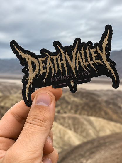 Death Valley death metal logo sticker, alternate view
