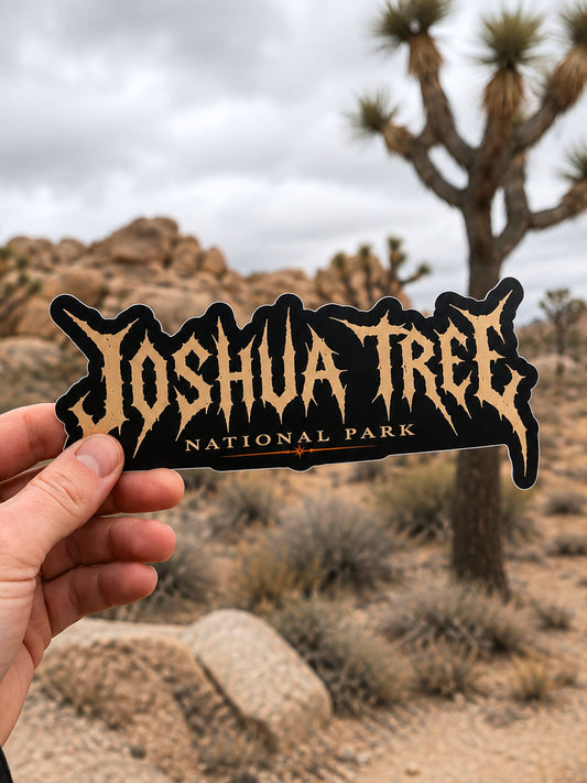 Joshua Tree death metal logo sticker, alternate view
