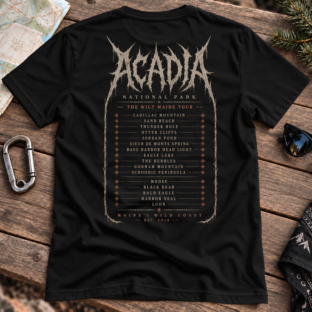 Acadia World Tour Tee, back view