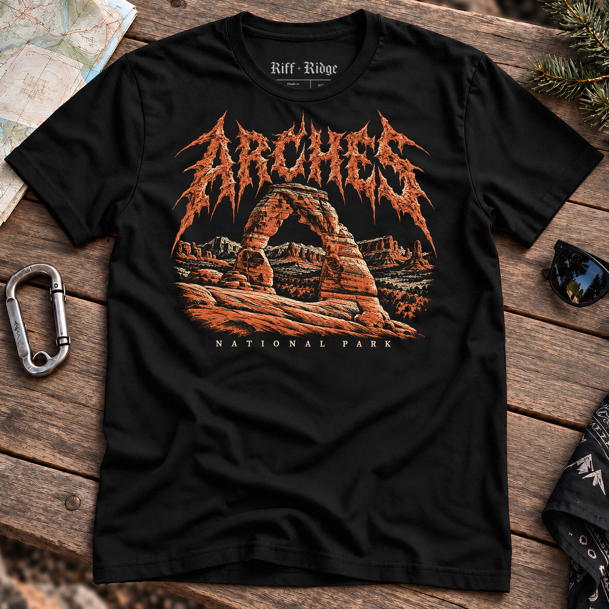 Arches Hell-icate Arch Tee, product mockup