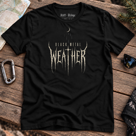 Black Metal Weather Tee, product mockup