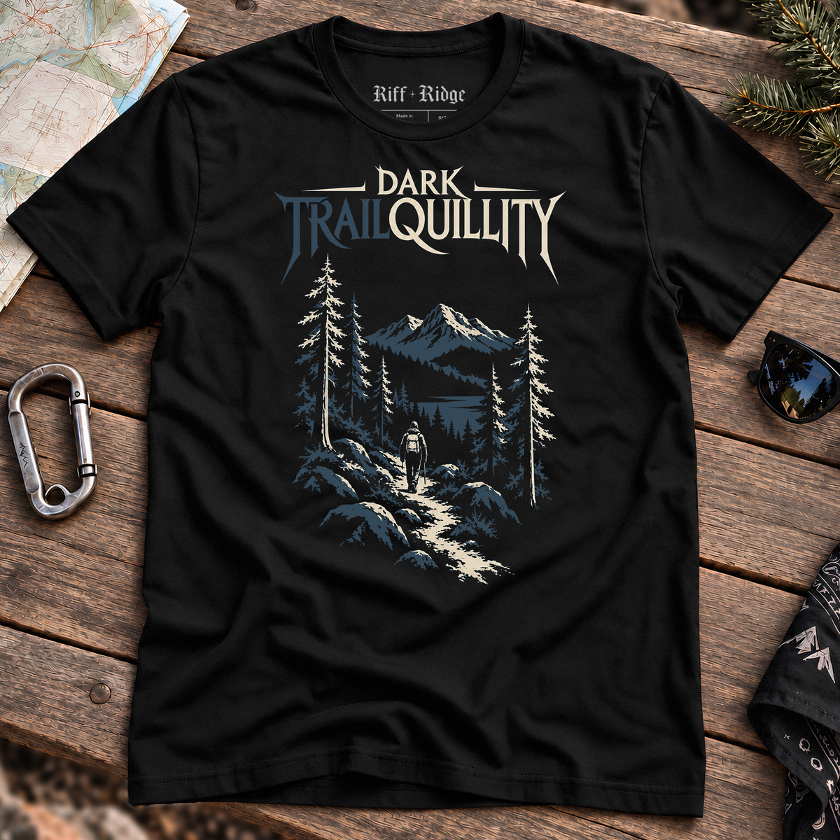Dark Trailquillity Tee, product mockup
