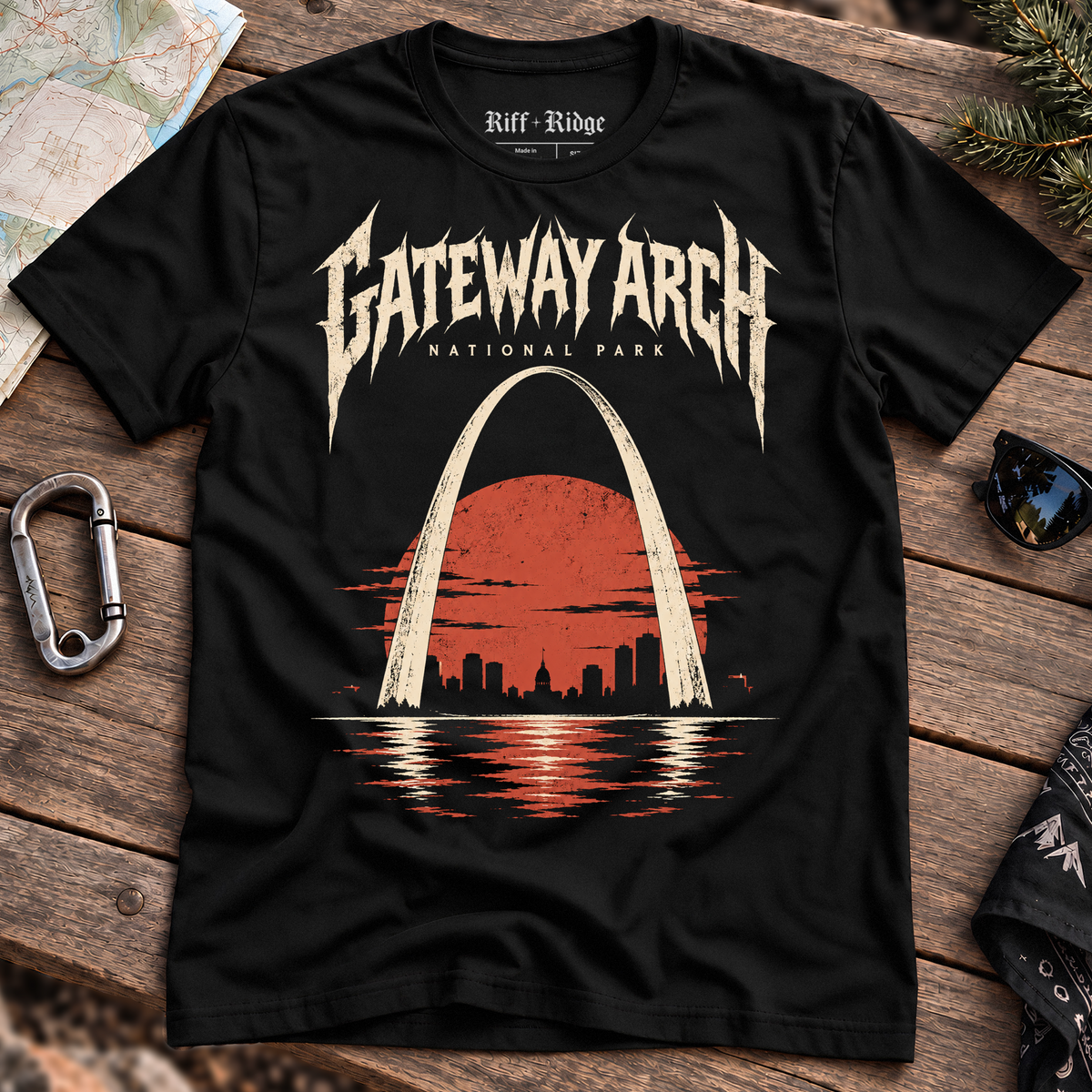 The Gateway Arch Blood Moon Tee