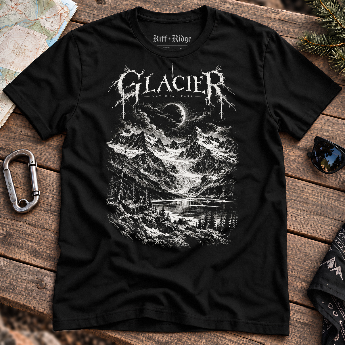 Glacier Black Ice Tee, product mockup
