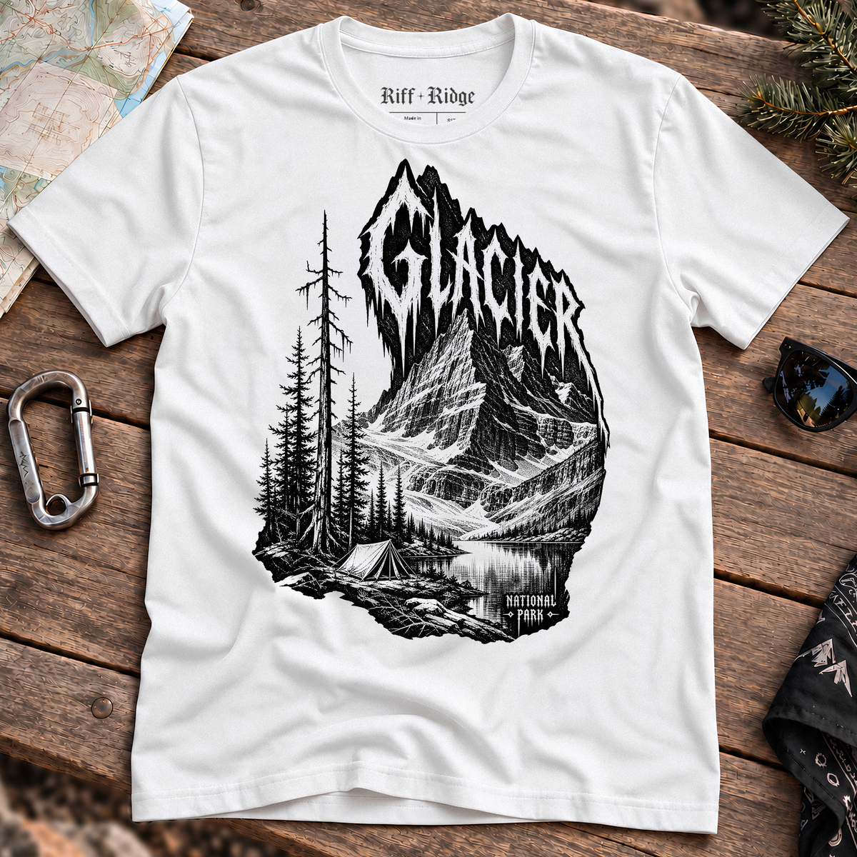 Glacier Winter Pass Tee, product mockup