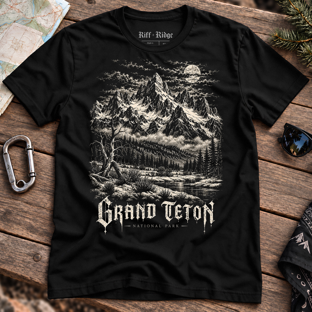 Grand Teton Frost Peaks Tee, product mockup