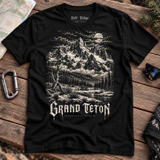Grand Teton Frost Peaks Tee, product mockup