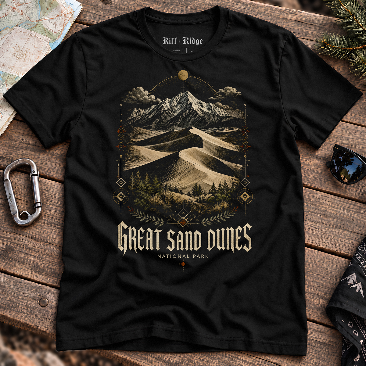 Great Sand Dunes & Summit Tee, product mockup