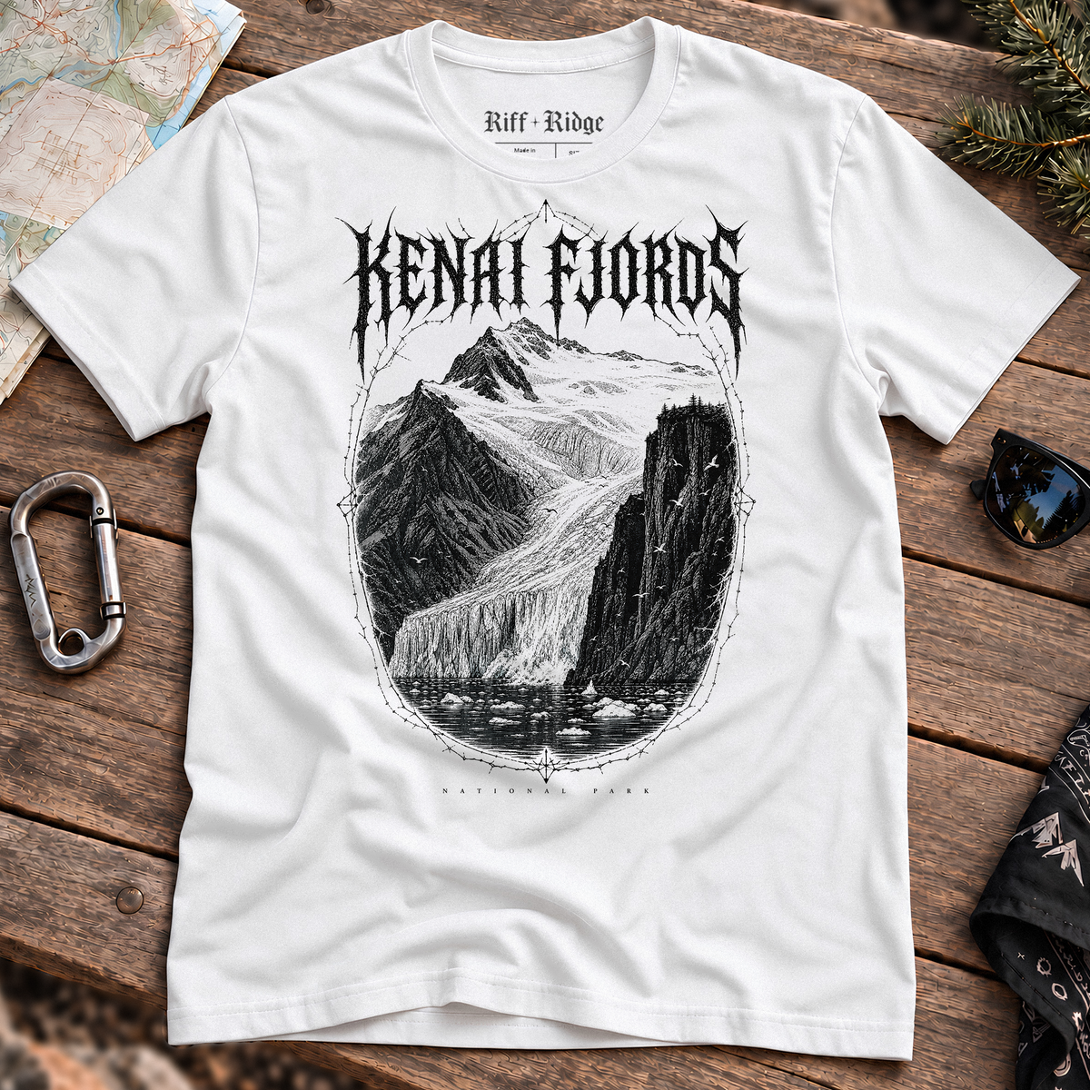Kenai Fjords Icefall Tee, product mockup