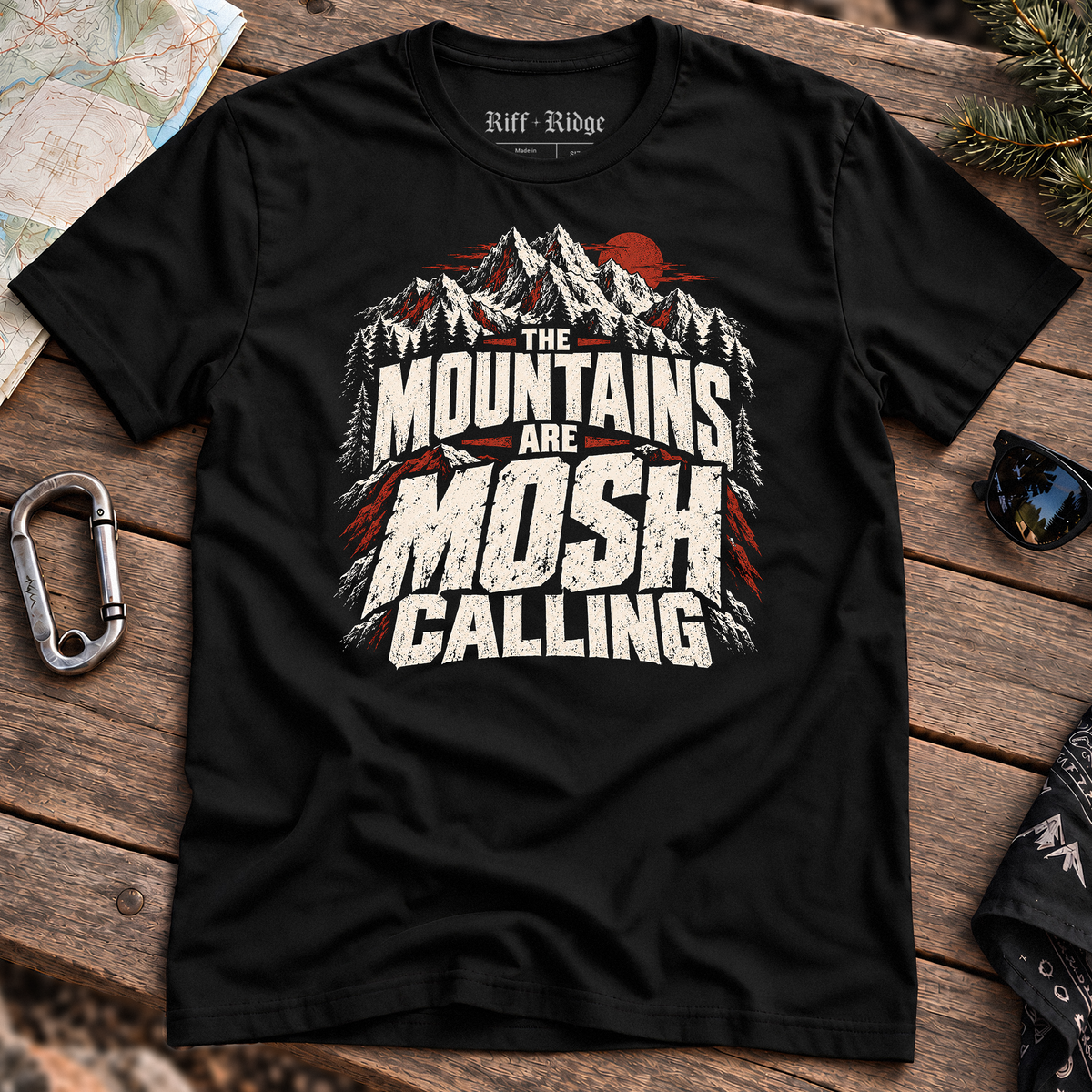 Mountain Mosh Call Tee, product mockup