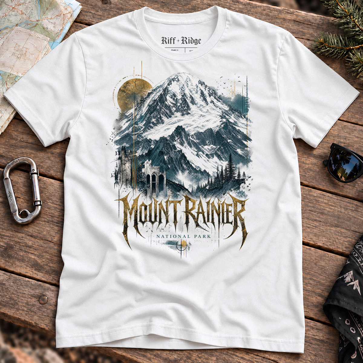 Mount Rainier Gilded Ascent Tee, product mockup