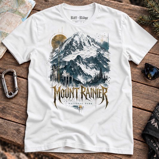 Mount Rainier Gilded Ascent Tee, product mockup
