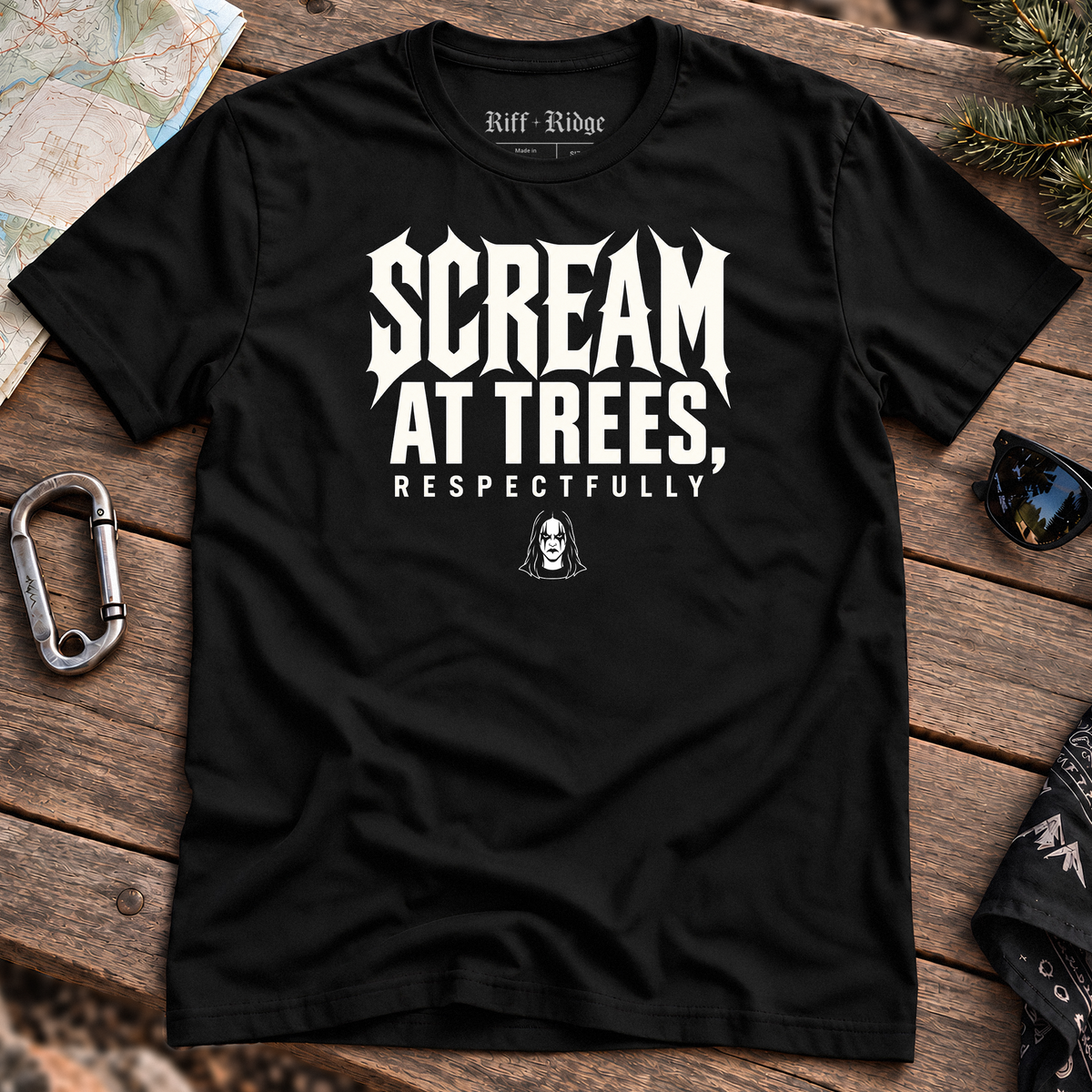 Screams at Trees Tee, product mockup