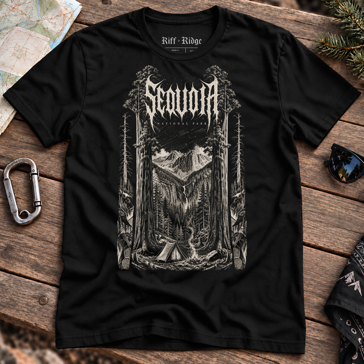 Sequoia Darkwood Tee, product mockup